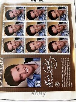 Album de collection de timbres Elvis Presley 1935-1977 livré avec 120 feuilles de timbres