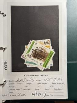 Album de collection de timbres des États d'Aden spécialisés, 57 pages, 84 timbres et blocs