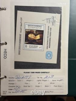 Album de collection de timbres des États d'Aden spécialisés, 57 pages, 84 timbres et blocs