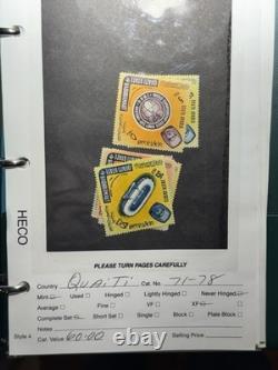 Album de collection de timbres des États d'Aden spécialisés, 57 pages, 84 timbres et blocs