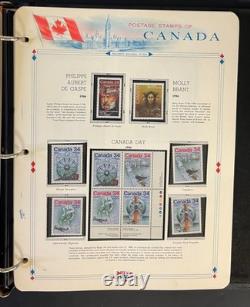 Album de collection de timbres du Canada, pages White Ace, timbres neufs sans charnière (MNH), 1982-1989 ZAYIX