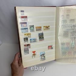 Album de collection de timbres du monde entier 100+ Vtg d'occasion VOIR PHOTOS
