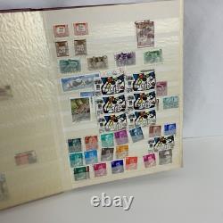 Album de collection de timbres du monde entier 100+ Vtg d'occasion VOIR PHOTOS