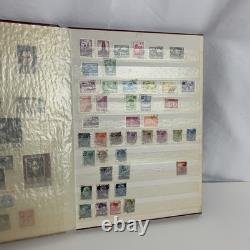 Album de collection de timbres du monde entier 100+ Vtg d'occasion VOIR PHOTOS