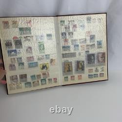 Album de collection de timbres du monde entier 100+ Vtg d'occasion VOIR PHOTOS