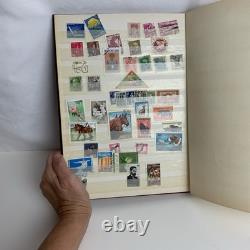 Album de collection de timbres du monde entier 100+ Vtg d'occasion VOIR PHOTOS