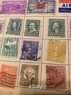 Album de collection de timbres-poste des années 1930 collectionneur moderne Whitman avec de nombreux timbres du monde