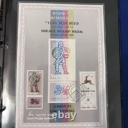 Album de collection de timbres vintage d’Israël, enveloppes premier jour, feuillets souvenirs, neufs sans charnière