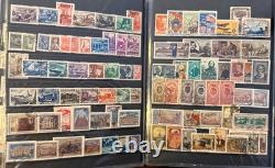 Album de collection de timbres vintage du monde entier Espagne, URSS, France + feuillets souvenirs
