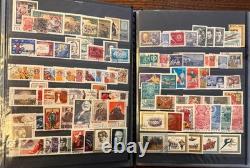Album de collection de timbres vintage du monde entier Espagne, URSS, France + feuillets souvenirs