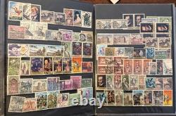 Album de collection de timbres vintage du monde entier Espagne, URSS, France + feuillets souvenirs