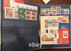 Album de collection de timbres vintage du monde entier Espagne, URSS, France + feuillets souvenirs