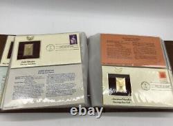 Album de répliques dorées de 1980 des timbres de collection des États-Unis d'époque