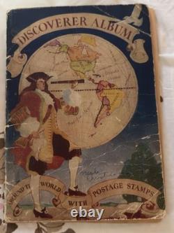 Album de timbres H. E. Harris Discoverer du monde entier avec timbres oblitérés, Allemagne Japon