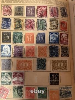 Album de timbres H. E. Harris Discoverer du monde entier avec timbres oblitérés, Allemagne Japon