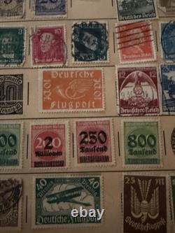 Album de timbres H. E. Harris Discoverer du monde entier avec timbres oblitérés, Allemagne Japon