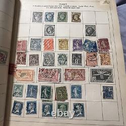 Album de timbres Paragon chargé avec de nombreux timbres WW Chine Canada France Japon Russie