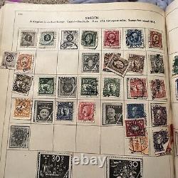 Album de timbres Paragon chargé avec de nombreux timbres WW Chine Canada France Japon Russie