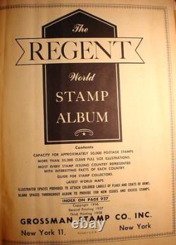 Album de timbres Regent 1958 Aden à Chili & États-Unis 2900+ timbres neufs et oblitérés