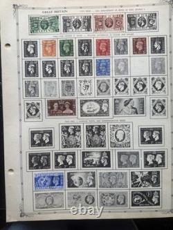 Album de timbres Regent Vintage du monde (1956) avec des centaines de timbres provenant de différents pays