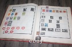 Album de timbres Scott vintage des années 1920 ÉTATS-UNIS & MONDE avec des centaines de timbres