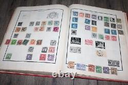 Album de timbres Scott vintage des années 1920 ÉTATS-UNIS & MONDE avec des centaines de timbres