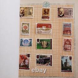 Album de timbres de la Russie de l'époque vintage sur les thèmes de la langue, de la musique, du théâtre et des musées