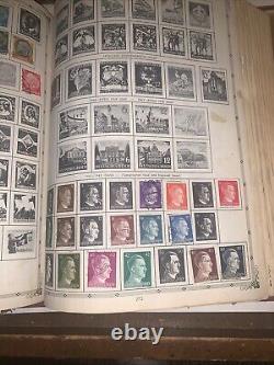 Album de timbres du monde Aristocrat 1957, classeur avec de nombreux timbres étrangers et nationaux