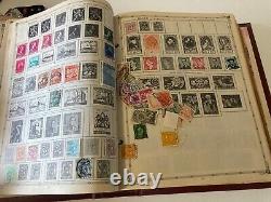 Album de timbres du monde Grossman Aristocrat 1957 avec plus de 1650 timbres Voir des photos d'échantillon