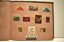 Album de timbres du monde vintage 30 pages 325 timbres collection thématique animaux art Fl