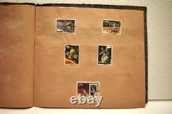 Album de timbres du monde vintage 30 pages 325 timbres collection thématique animaux art Fl