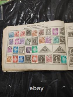 Album de timbres-poste du monde/États-Unis et étrangers, ancien et en bon état