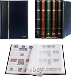 Album de timbres rembourré avec 60 pages blanches et couverture décorative en similicuir bleu