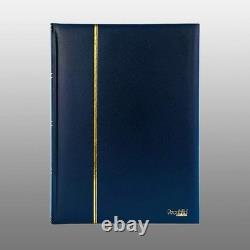 Album de timbres rembourré avec 60 pages blanches et couverture décorative en similicuir bleu