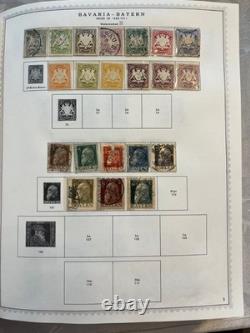 Album de timbres spécialisés Minkus Allemagne et Colonies, 1848-1977, + 2100 timbres