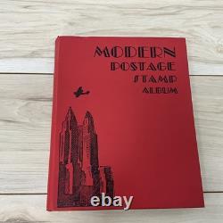 Album de timbres vintage MODERN daté de 1938, plus de 700 timbres, ancienne collection
