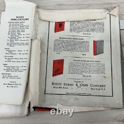 Album de timbres vintage MODERN daté de 1938, plus de 700 timbres, ancienne collection