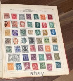 Album de timbres vintage Paragon Collection mondiale Allemagne Italie Grèce + plus