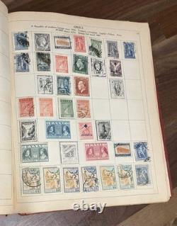 Album de timbres vintage Paragon Collection mondiale Allemagne Italie Grèce + plus