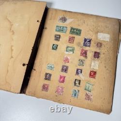 Album de timbres vintage du monde entier, livre de scrapbooking, collection d’éphémères, époque de la Seconde Guerre mondiale