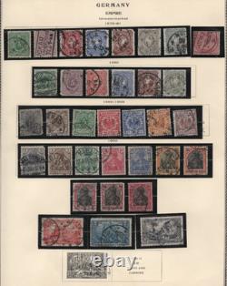 Allemagne 1875-1920 Collection sur 7 pages d’album, principalement des séries complètes utilisées, quelques exemplaires neufs