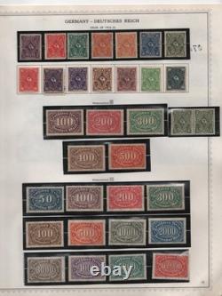 Allemagne 1921-1925 Collection sur 12 pages d'album neuve et oblitérée