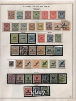 Allemagne 1921-1925 Collection sur 12 pages d'album neuve et oblitérée