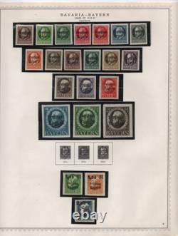 Allemagne Bavière 1849-1920 Grande collection de plus de 300 neufs et oblitérés sur 12 pages d'album