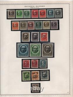 Allemagne Bavière 1849-1920 Grande collection de plus de 300 neufs et oblitérés sur 12 pages d'album