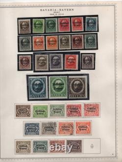 Allemagne Bavière 1849-1920 Grande collection de plus de 300 neufs et oblitérés sur 12 pages d'album