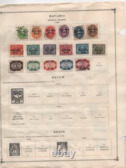 Allemagne Bavière 1849-1920 Grande collection de plus de 300 neufs et oblitérés sur 12 pages d'album