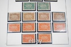 Allemagne années 1920 Inflation Collection de timbres blocs, demi-feuilles et exemplaires dans un album