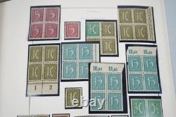 Allemagne années 1920 Inflation Collection de timbres blocs, demi-feuilles et exemplaires dans un album