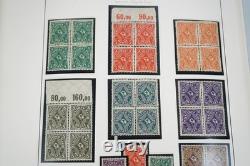 Allemagne années 1920 Inflation Collection de timbres blocs, demi-feuilles et exemplaires dans un album